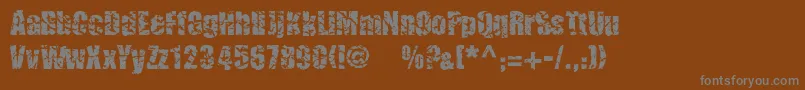 Czcionka Cmcorrug – szare czcionki na brązowym tle