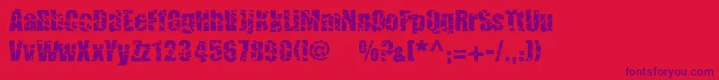 Czcionka Cmcorrug – fioletowe czcionki na czerwonym tle