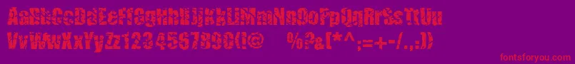 Cmcorrug Font – Red Fonts on Purple Background