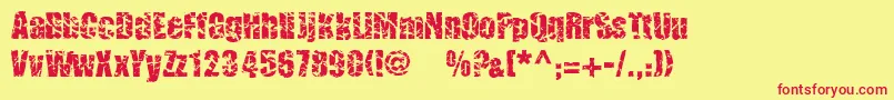 Cmcorrug Font – Red Fonts on Yellow Background