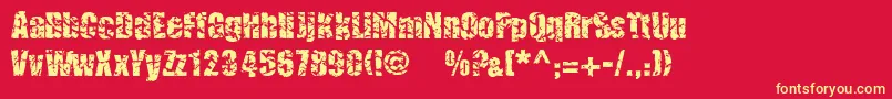 Cmcorrug Font – Yellow Fonts on Red Background