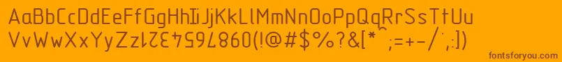 Fonte Gost2.30481TypeC – fontes marrons em um fundo laranja