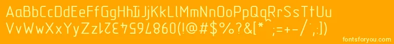 Gost2.30481TypeC-Schriftart – Gelbe Schriften auf orangefarbenem Hintergrund
