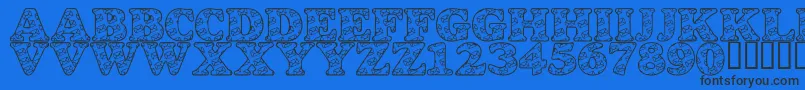 LmsSnailMail Font – Black Fonts on Blue Background