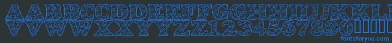 フォントLmsSnailMail – 黒い背景に青い文字