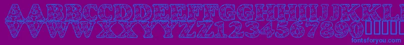 フォントLmsSnailMail – 紫色の背景に青い文字