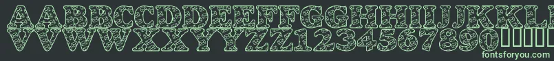 LmsSnailMail-fontti – vihreät fontit mustalla taustalla