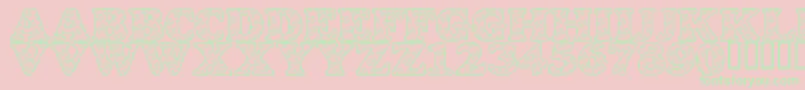 LmsSnailMail-Schriftart – Grüne Schriften auf rosa Hintergrund
