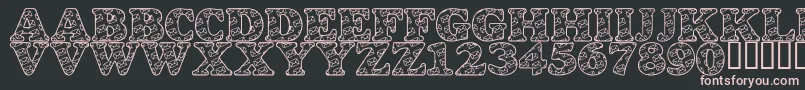 LmsSnailMail-fontti – vaaleanpunaiset fontit mustalla taustalla