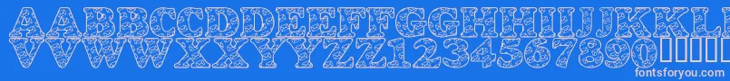 LmsSnailMail Font – Pink Fonts on Blue Background