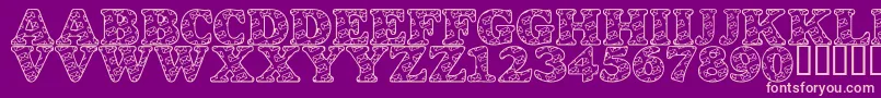 フォントLmsSnailMail – 紫の背景にピンクのフォント