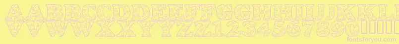 LmsSnailMail Font – Pink Fonts on Yellow Background