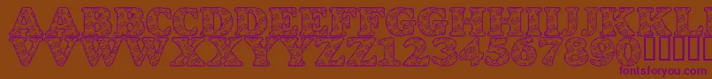 Шрифт LmsSnailMail – фиолетовые шрифты на коричневом фоне