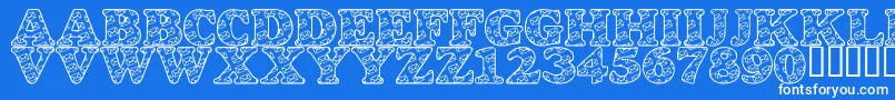 フォントLmsSnailMail – 青い背景に白い文字