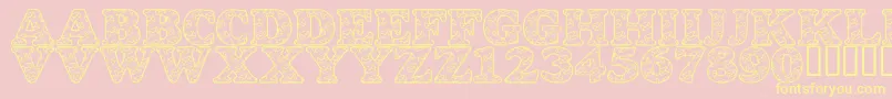 LmsSnailMail-Schriftart – Gelbe Schriften auf rosa Hintergrund