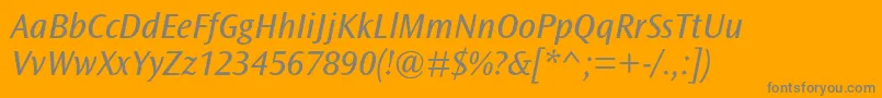 OceansansstdBookita-Schriftart – Graue Schriften auf orangefarbenem Hintergrund