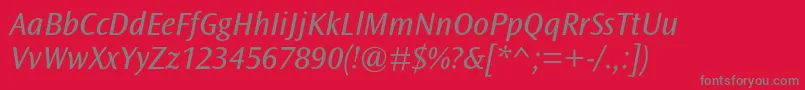 OceansansstdBookita Font – Gray Fonts on Red Background