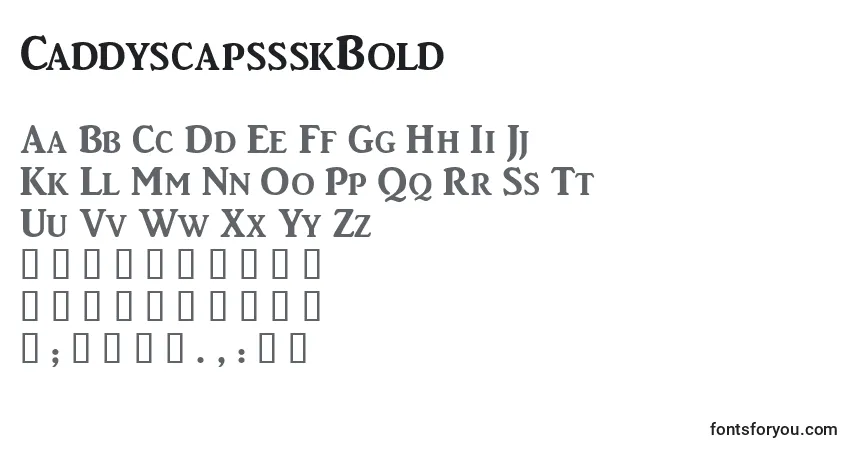 A fonte CaddyscapssskBold – alfabeto, números, caracteres especiais
