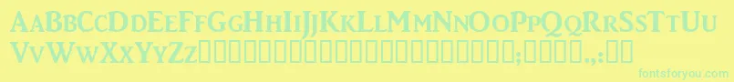 CaddyscapssskBold Font – Green Fonts on Yellow Background