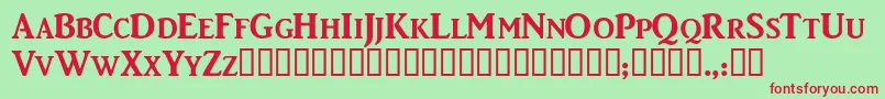 CaddyscapssskBold Font – Red Fonts on Green Background