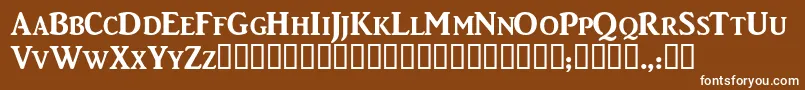 フォントCaddyscapssskBold – 茶色の背景に白い文字