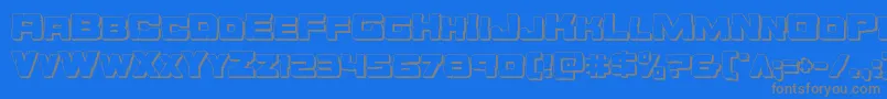 フォントOrecrusher3D – 青い背景に灰色の文字