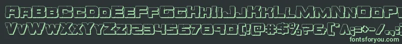Orecrusher3D-Schriftart – Grüne Schriften auf schwarzem Hintergrund