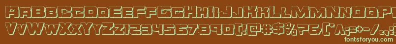 Orecrusher3D-Schriftart – Grüne Schriften auf braunem Hintergrund