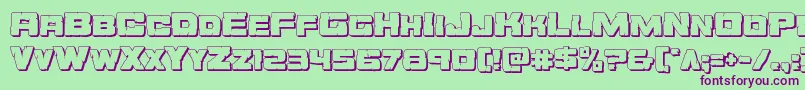 Шрифт Orecrusher3D – фиолетовые шрифты на зелёном фоне
