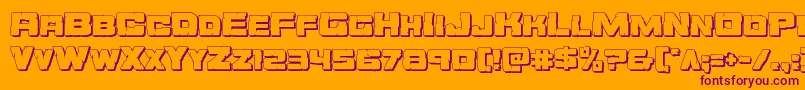 フォントOrecrusher3D – オレンジの背景に紫のフォント