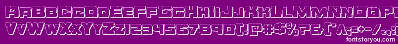 Fonte Orecrusher3D – fontes brancas em um fundo violeta