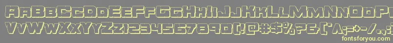 Czcionka Orecrusher3D – żółte czcionki na szarym tle