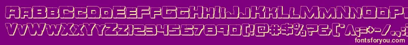 Orecrusher3D Font – Yellow Fonts on Purple Background