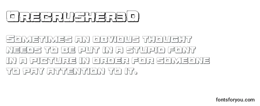 Überblick über die Schriftart Orecrusher3D