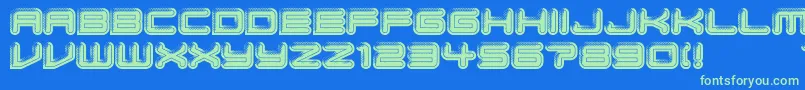 BumpPad Font – Green Fonts on Blue Background