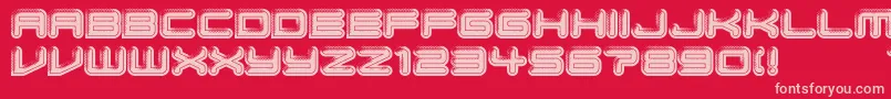 Fonte BumpPad – fontes rosa em um fundo vermelho