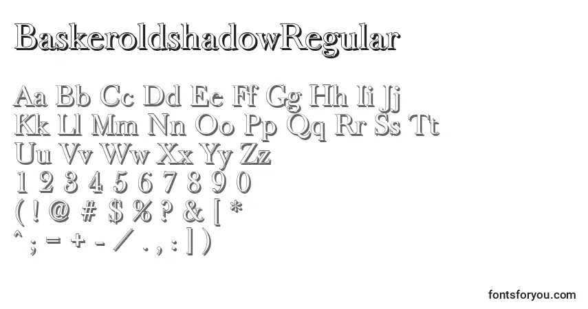 A fonte BaskeroldshadowRegular – alfabeto, números, caracteres especiais