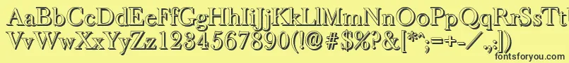 BaskeroldshadowRegular Font – Black Fonts on Yellow Background