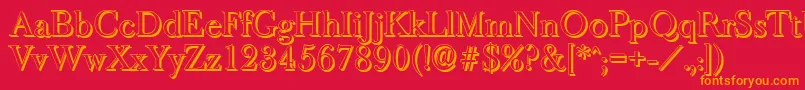 BaskeroldshadowRegular Font – Orange Fonts on Red Background