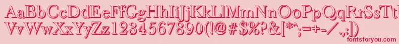 BaskeroldshadowRegular Font – Red Fonts on Pink Background