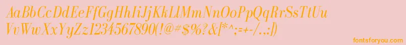 GalileoflfItalic Font – Orange Fonts on Pink Background