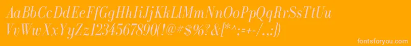 GalileoflfItalic Font – Pink Fonts on Orange Background