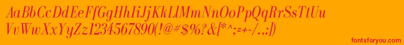 GalileoflfItalic Font – Red Fonts on Orange Background