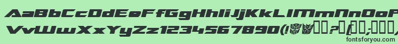 TransroboticsExtendedBoldItalic Font – Black Fonts on Green Background