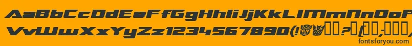 TransroboticsExtendedBoldItalic Font – Black Fonts on Orange Background