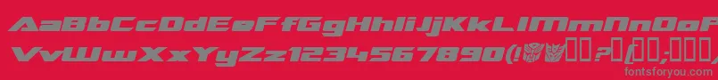 TransroboticsExtendedBoldItalic-Schriftart – Graue Schriften auf rotem Hintergrund