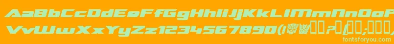 TransroboticsExtendedBoldItalic Font – Green Fonts on Orange Background