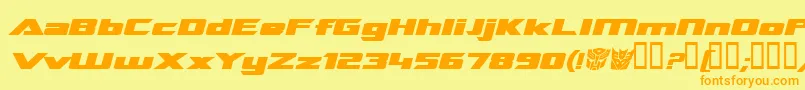 TransroboticsExtendedBoldItalic Font – Orange Fonts on Yellow Background