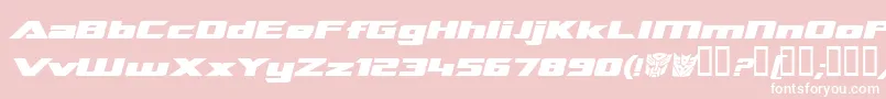 TransroboticsExtendedBoldItalic Font – White Fonts on Pink Background