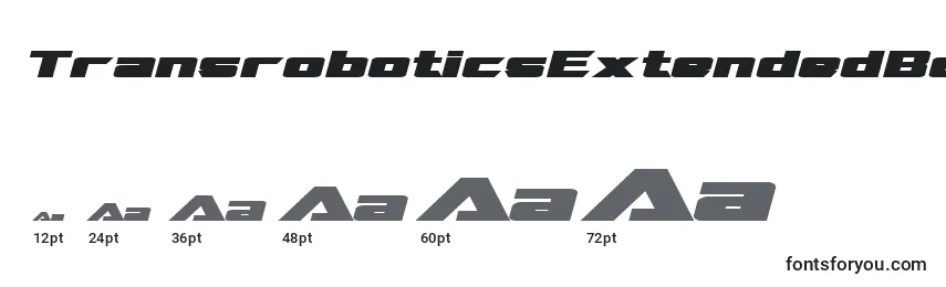 TransroboticsExtendedBoldItalic Font Sizes